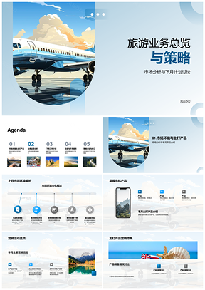 旅游业务全球市场竞合策略运营PPT模板
