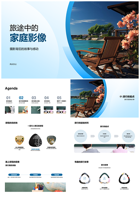 家庭旅行相册摄影师旅途影像PPT模板