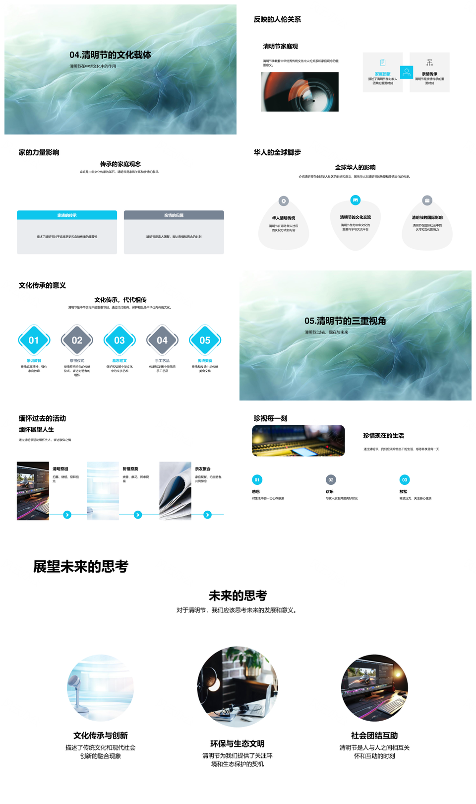 清明扫墓踏青飞行符习俗传承现代意义免费PPT课件