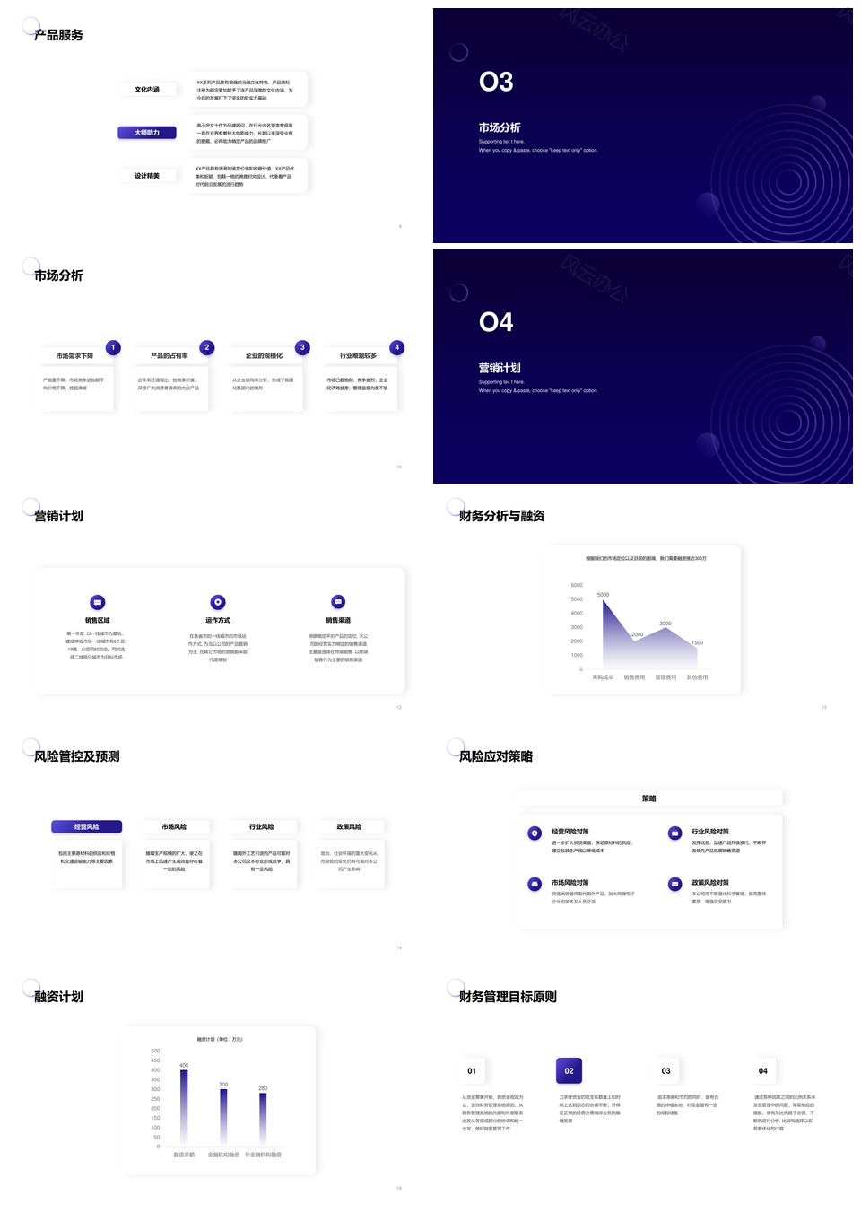 2025深蓝渐变商务创意简约计划书PPT模板