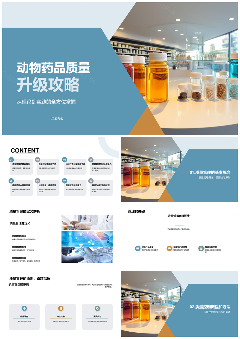 动物药品批发商质量管理原则与质控流程PPT模板