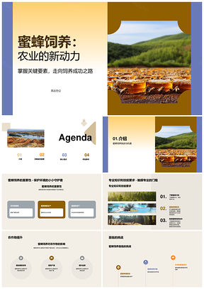 蜜蜂健康饲养专家技能助力农业授粉生产PPT模板