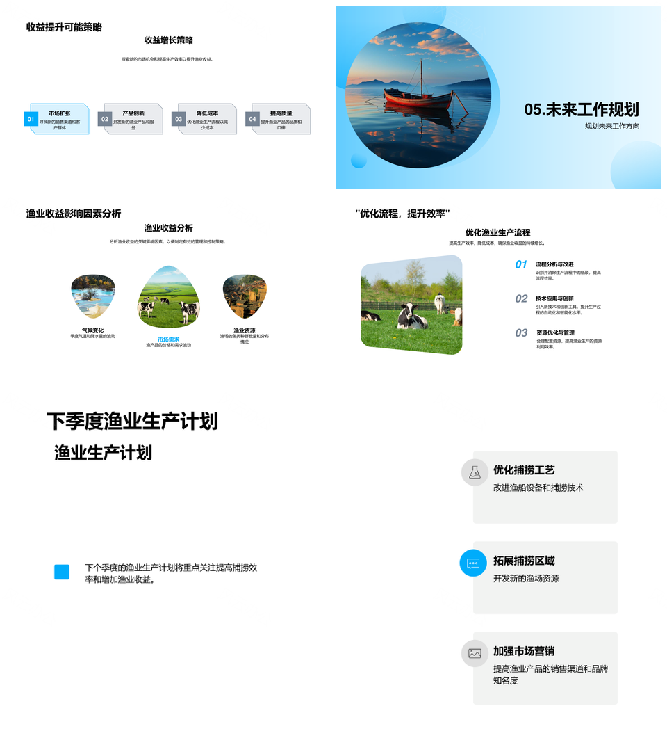 渔业收益季度对比分析及提升策略优化管理PPT模板