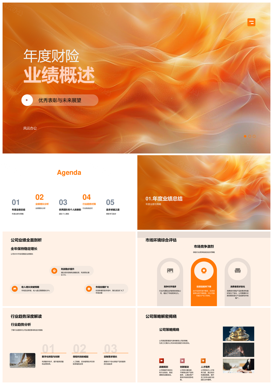 财险业绩增长表彰未来趋势策略核心PPT模板
