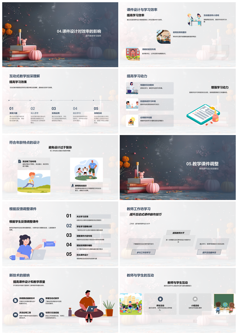 2025初二数学互动教案高效课件实例设计PPT模板