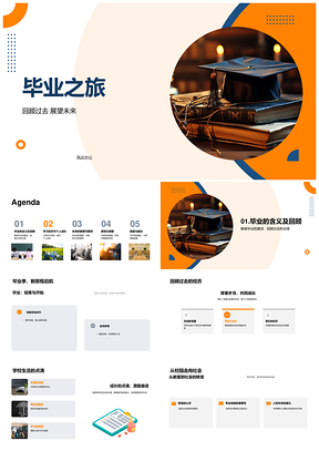 学生代表毕业礼成长教育圆梦之旅PPT模板