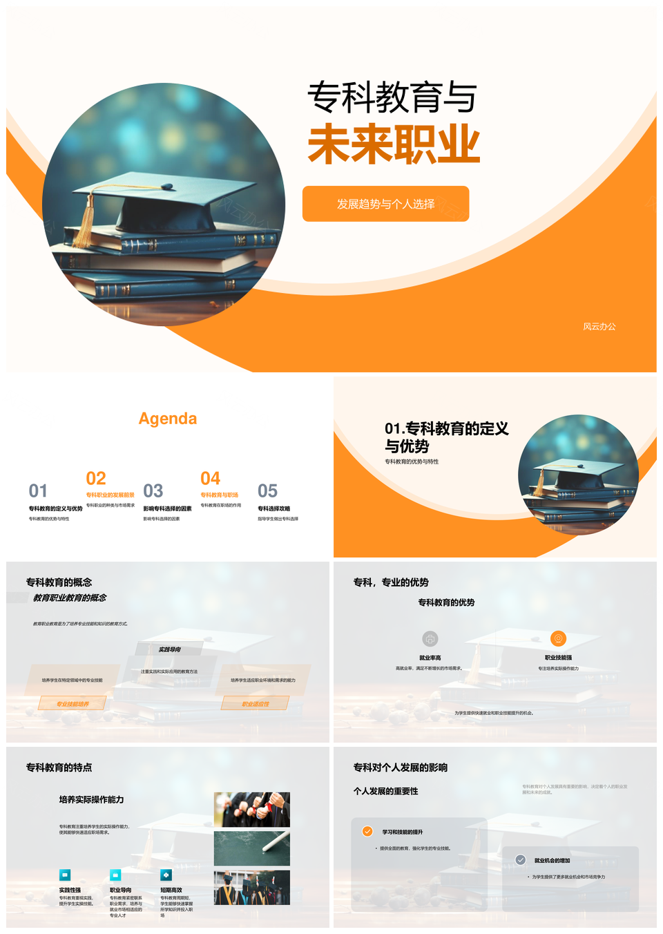 专科教育技能培养与职业选择市场导向发展PPT模板