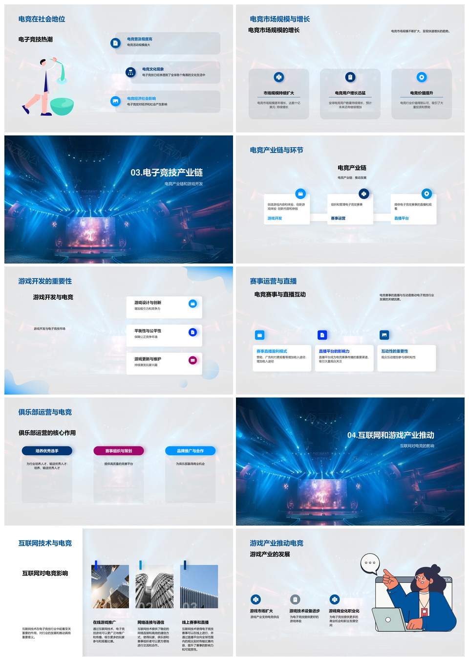 电子竞技行业发展趋势及概念特点分析PPT模板