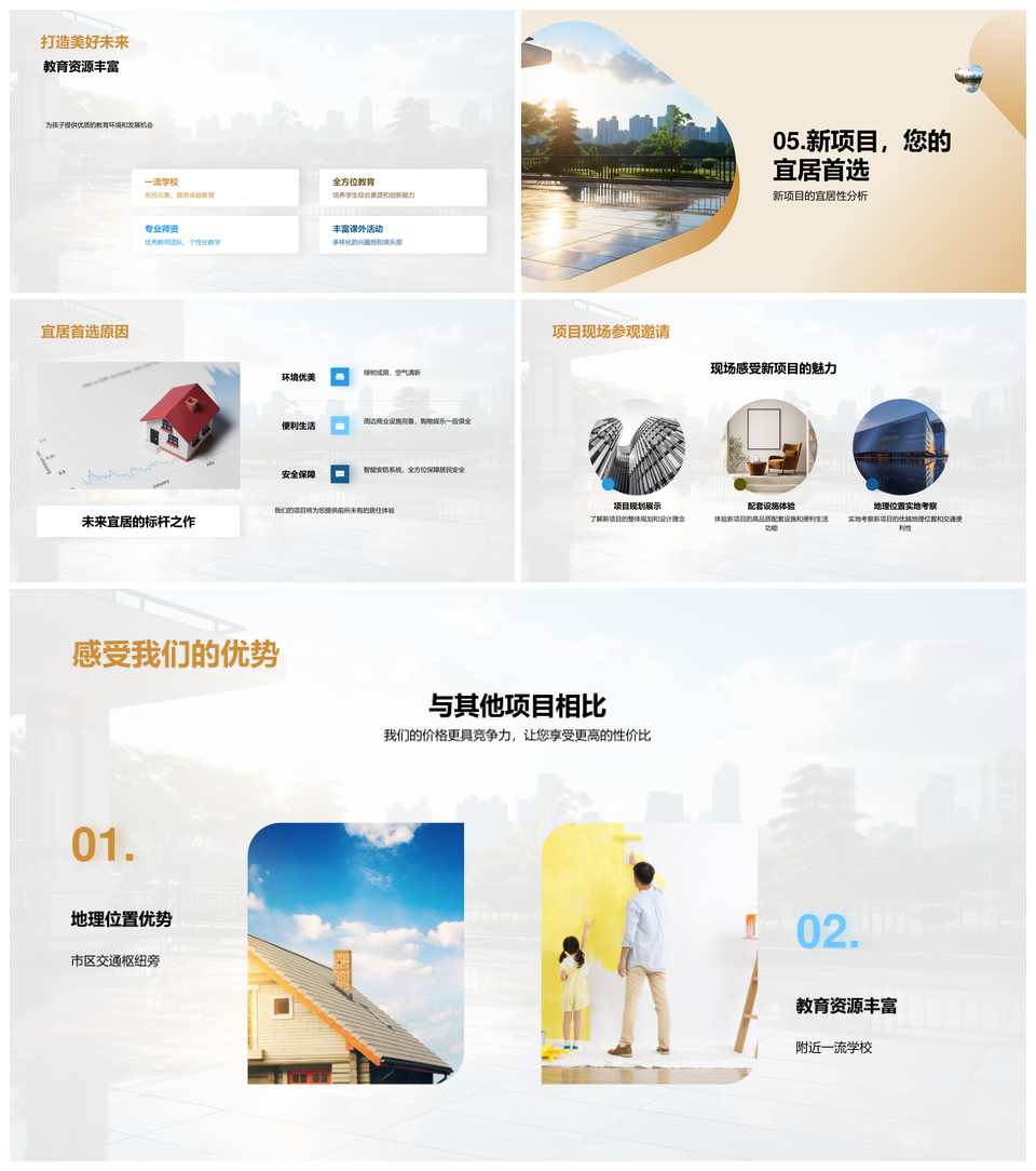 宜居未来新社区规划配套枢纽现代住宅高性价比PPT模板
