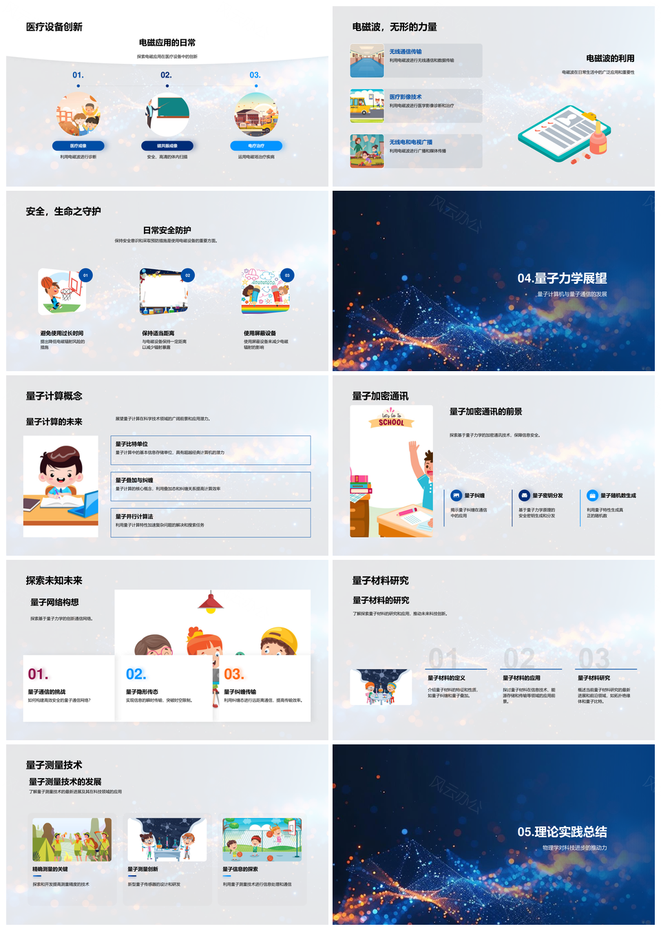 2025大学物理牛顿力学电磁场量子力学与科技进步PPT模板
