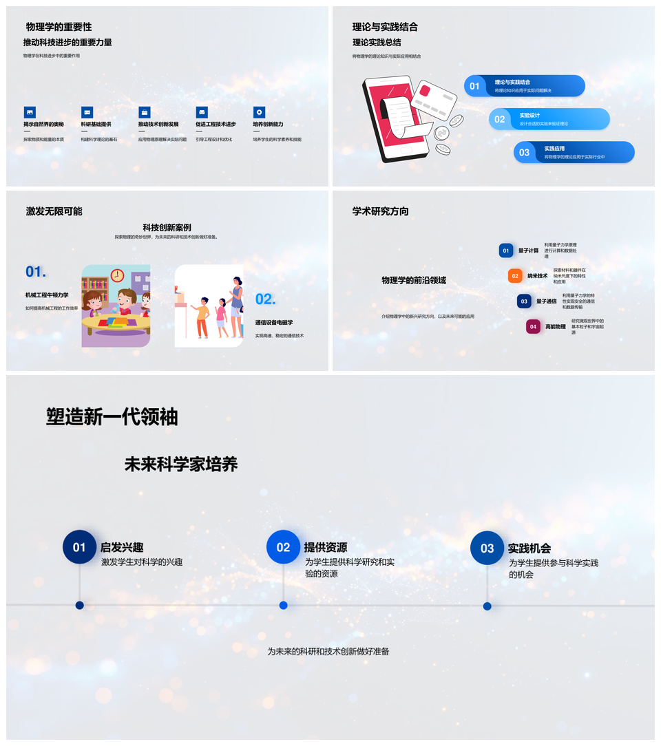 2025大学物理牛顿力学电磁场量子力学与科技进步PPT模板