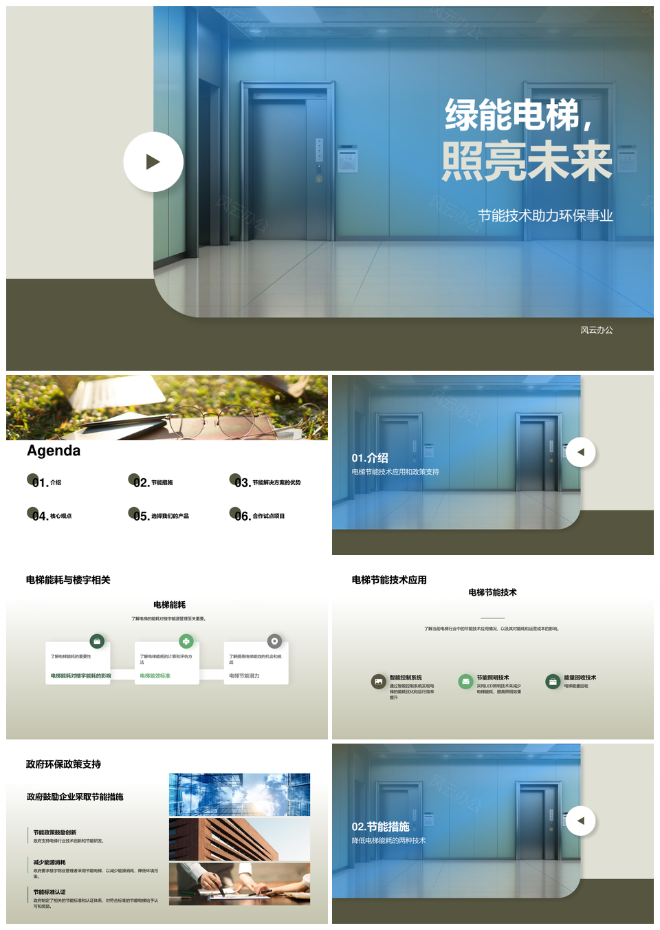 电梯节能方案助力楼宇绿色发展PPT模板
