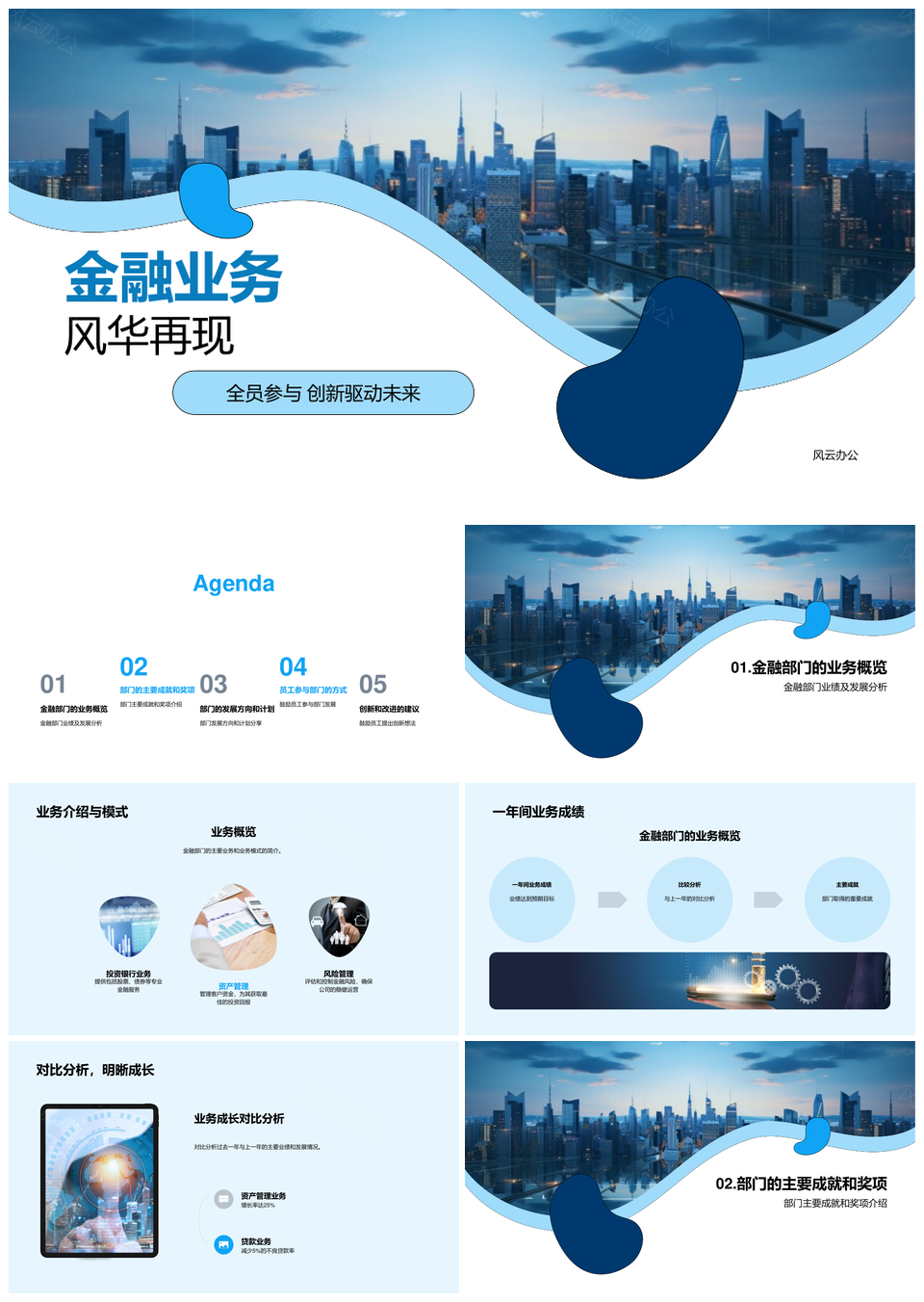 金融全员创新驱动年度业务再攀高峰PPT模板