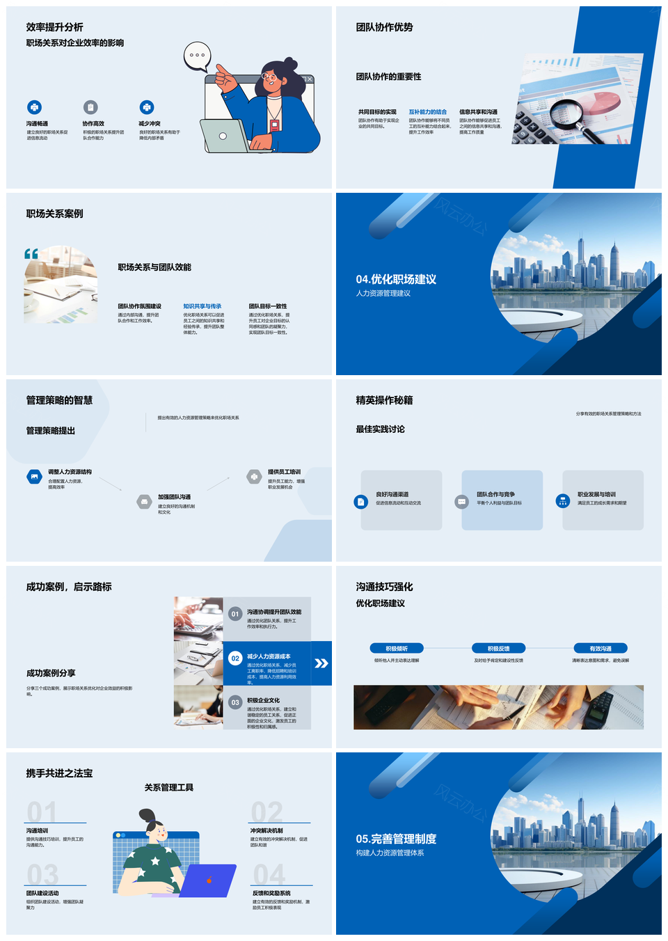 职场关系人力优化与企业绩效提升策略PPT模板