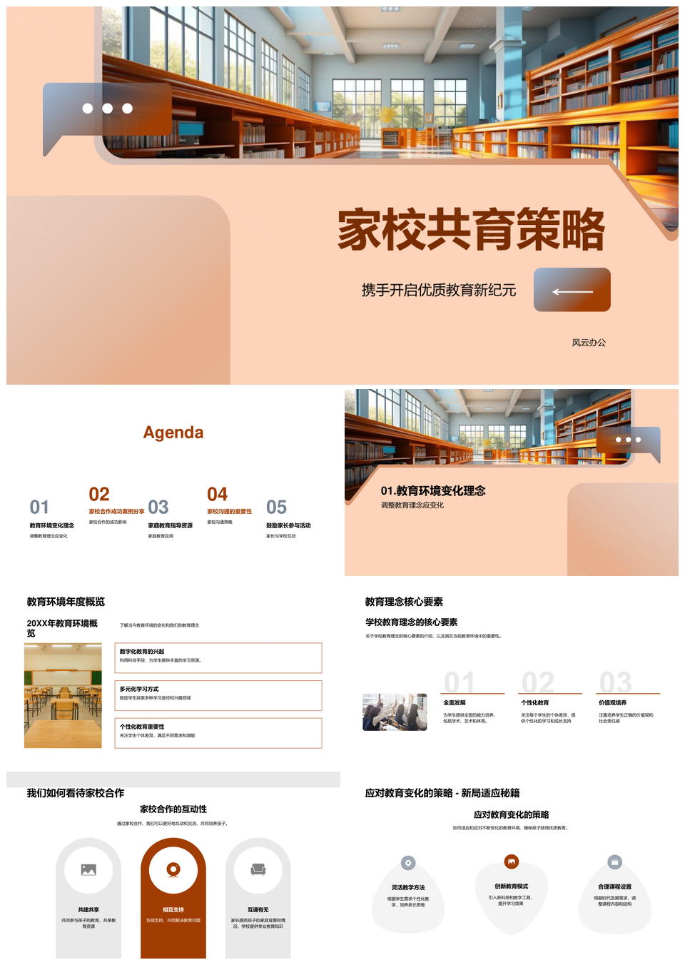 家校共育优质教育新纪元合作策略PPT模板