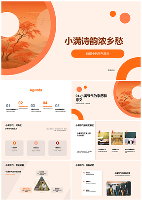 小满诗墨寄乡愁农时传统美PPT模板