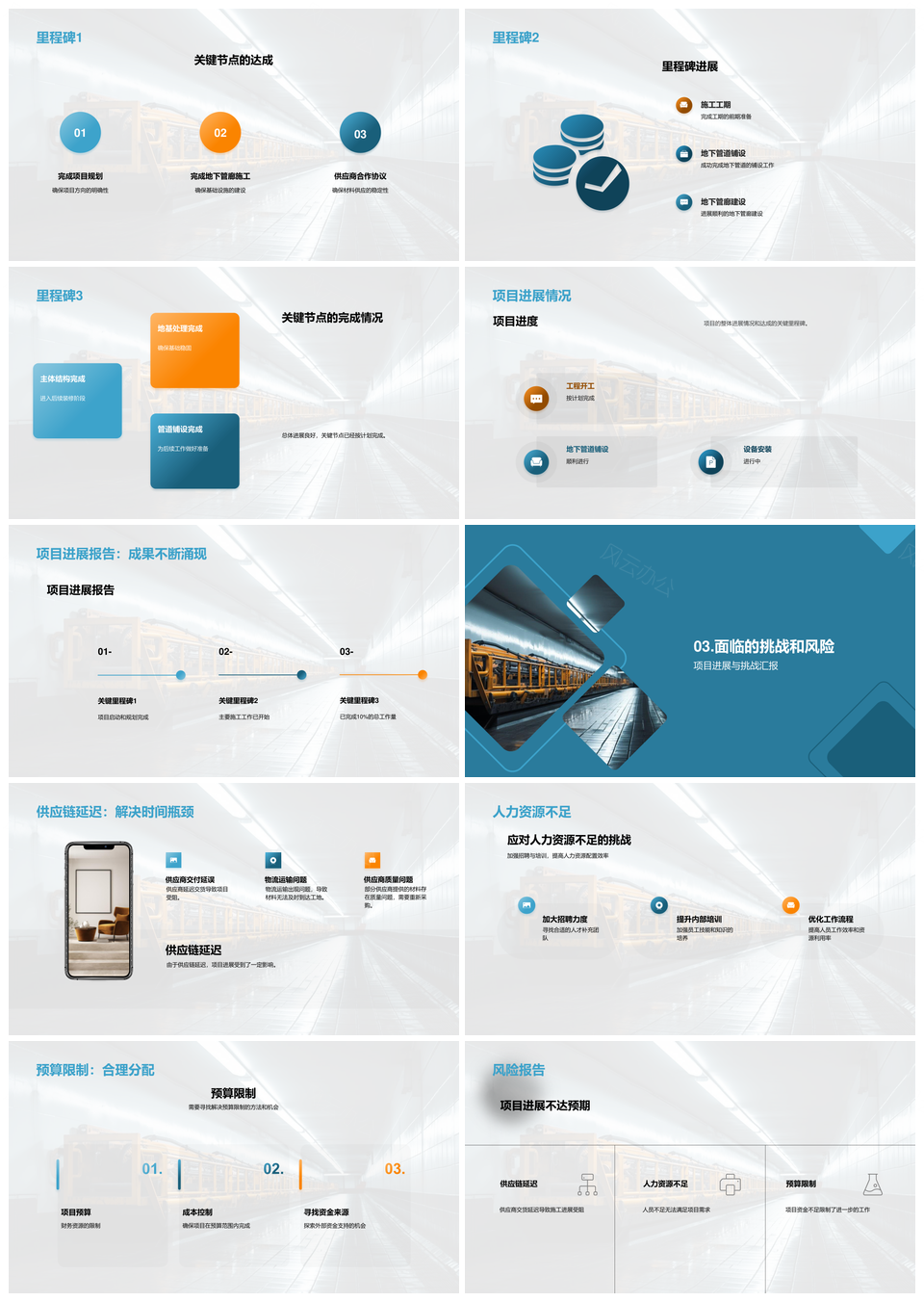 智慧管廊项目进展与供应链人力预算挑战突破PPT模板