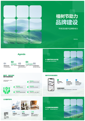 植树节品牌环保建设社会责任影响力竞争力PPT模板