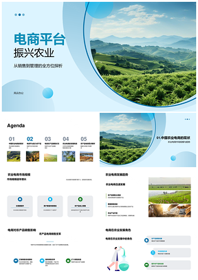 农业电商扩销路保品质优价数据助振兴PPT模板