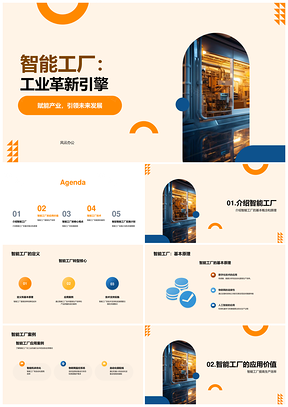 智能工厂定义未来工业革新实施要点PPT模板