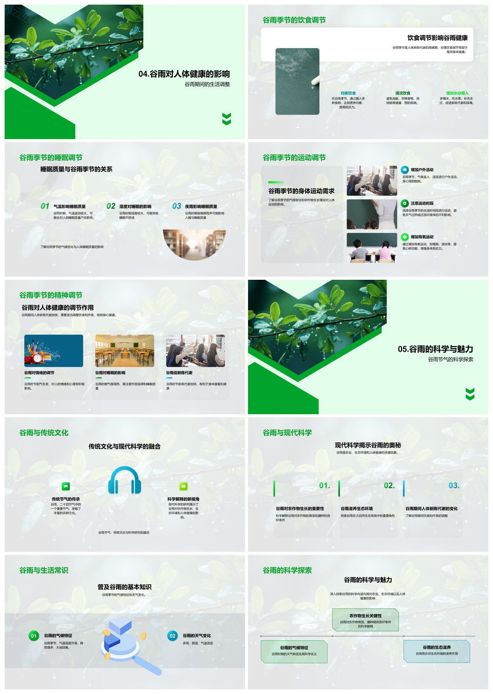 谷雨科学解密农业气候生态与作物健康PPT模板