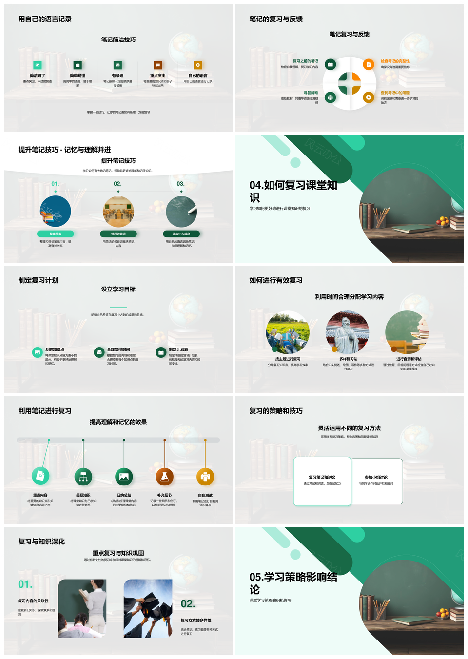 2025课堂高效听讲笔记复习策略互动黑板知识吸收能力发展PPT模板