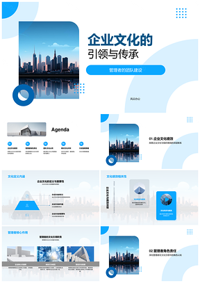 企业文化引领传承与团队管理绩效PPT模板