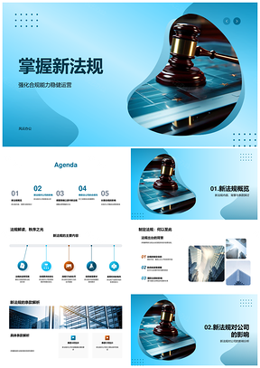 新法规合规培训与公司运营策略调整PPT模板