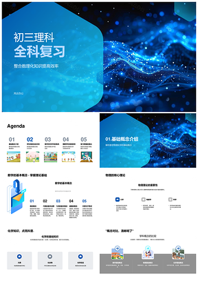 初三数理化全科复习整合基础提效策略PPT模板