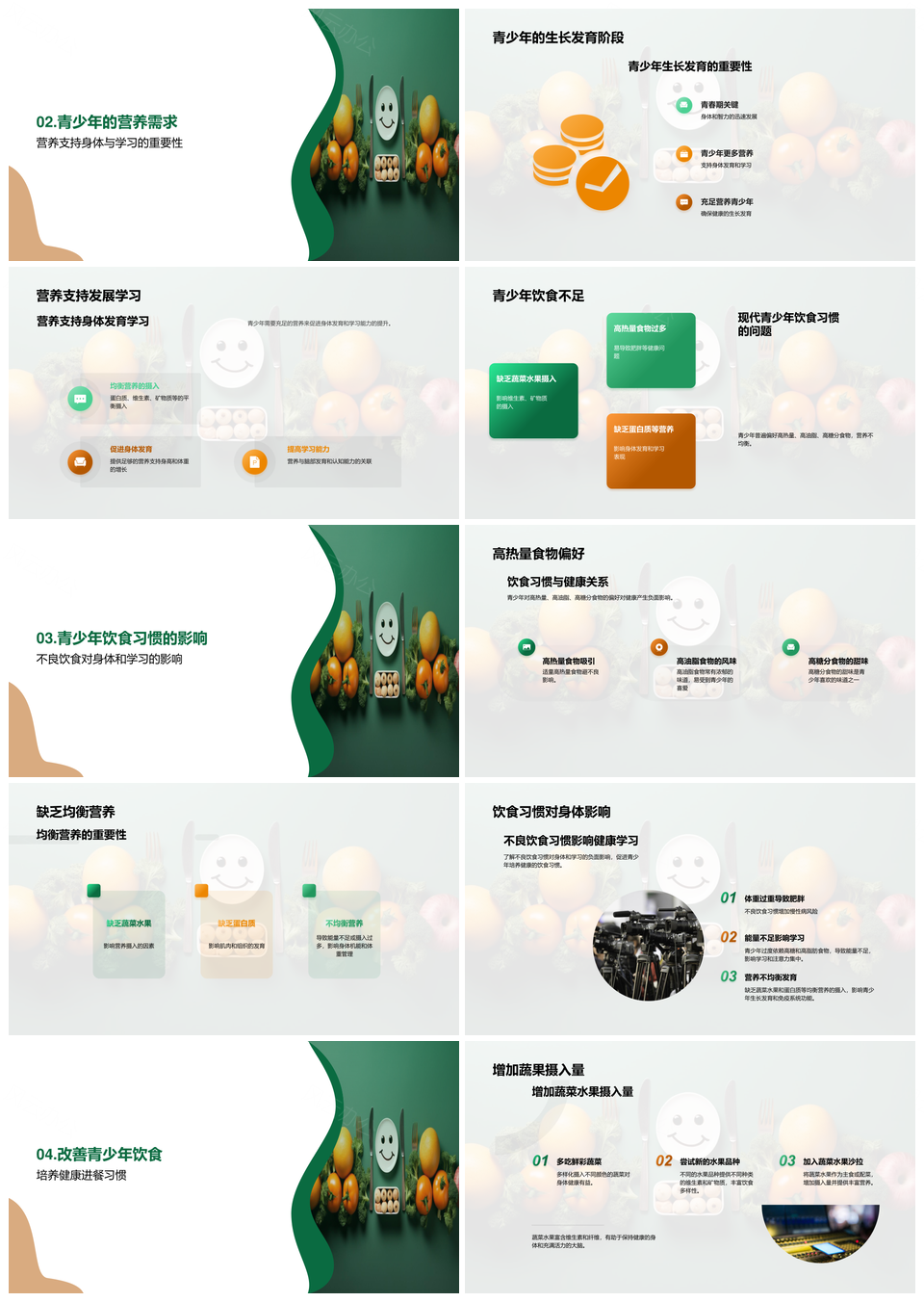 青少年饮食营养健康与生长发育调查PPT模板