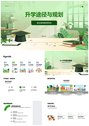 2025专科生升学就业规划与考研留学自考网课PPT模板