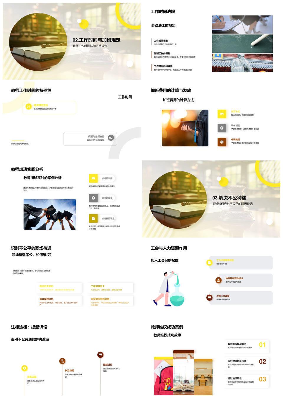教师权益劳动法职责工时加班费工会诉讼维权PPT模板