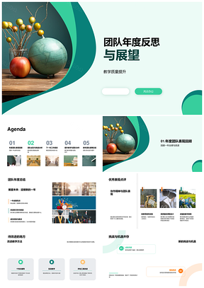 团队年度总结培训提质成绩经验挑战策略PPT模板