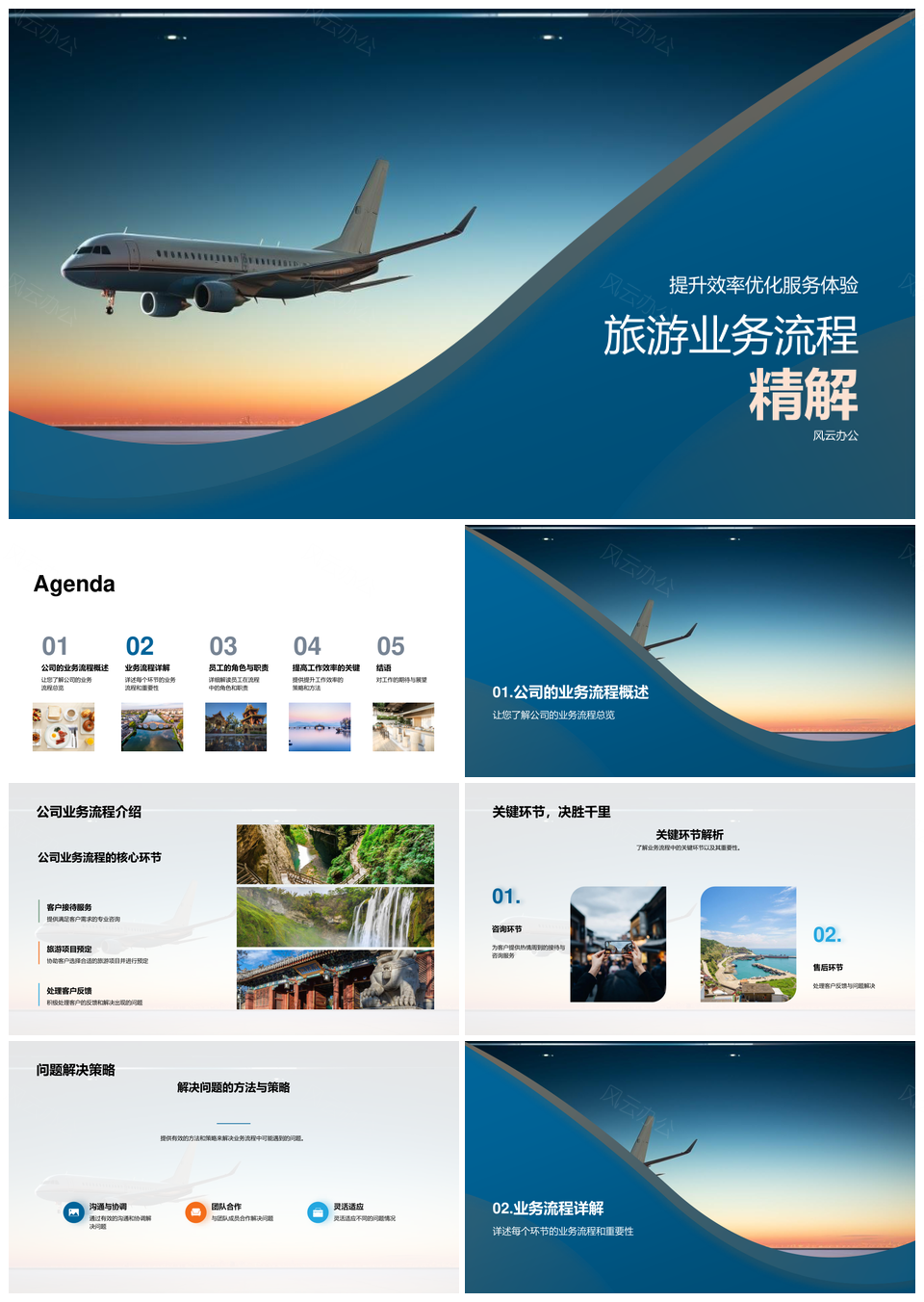 航空旅游业务流程提效优服培训职责解析PPT模板
