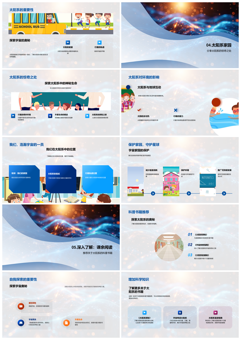 2025太阳系行星小行星彗星家族构造解析PPT模板