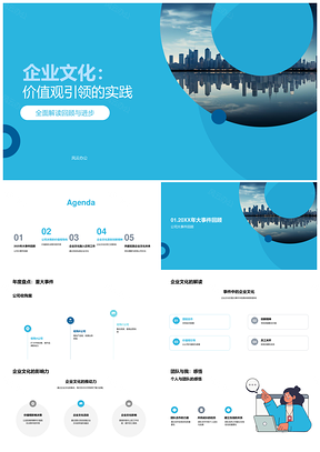 2025企业文化价值观引领决策创新团队活动总结PPT模板