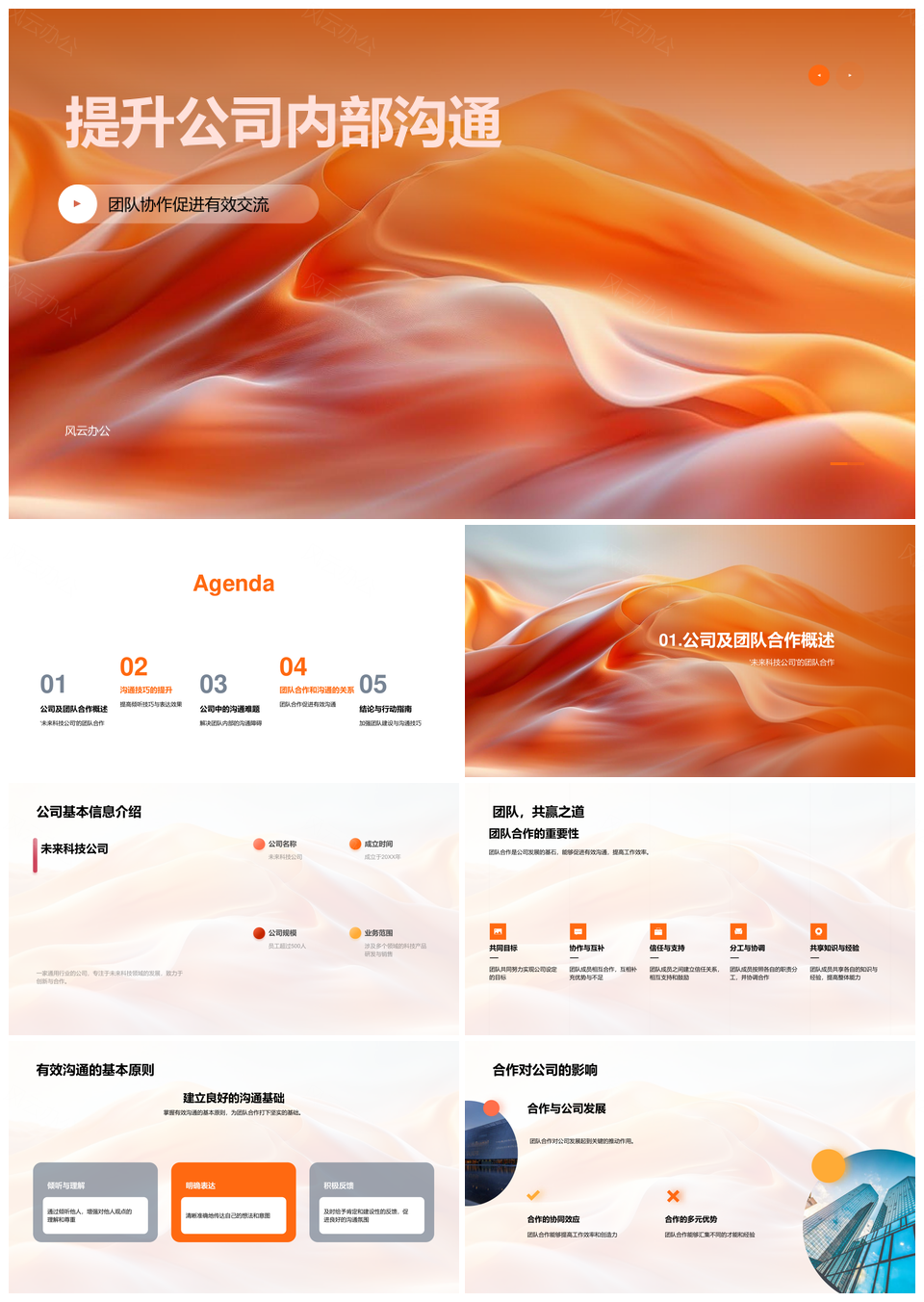 未来科技公司高效内部沟通协作与透明化技巧PPT模板
