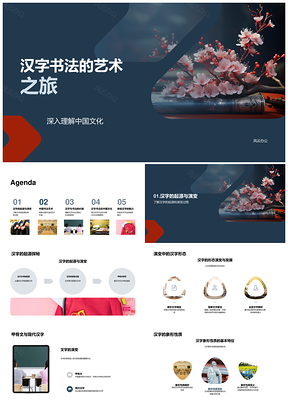 汉字书法演变从甲骨文到现代艺术审美中国文化PPT模板