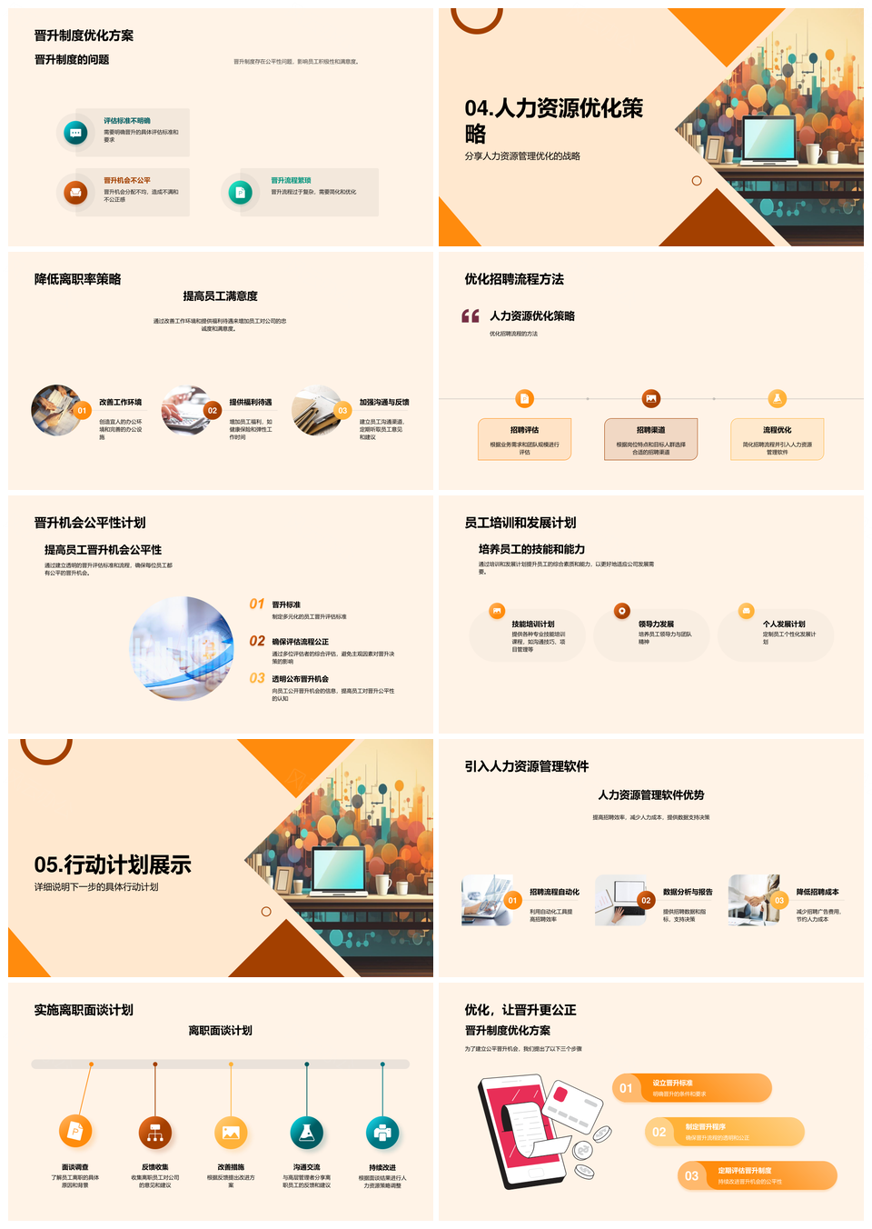 优化人力资源管理在线招聘离职分析晋升软件PPT模板