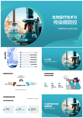 生物医疗技术防控传染病传播疫苗研发PPT模板