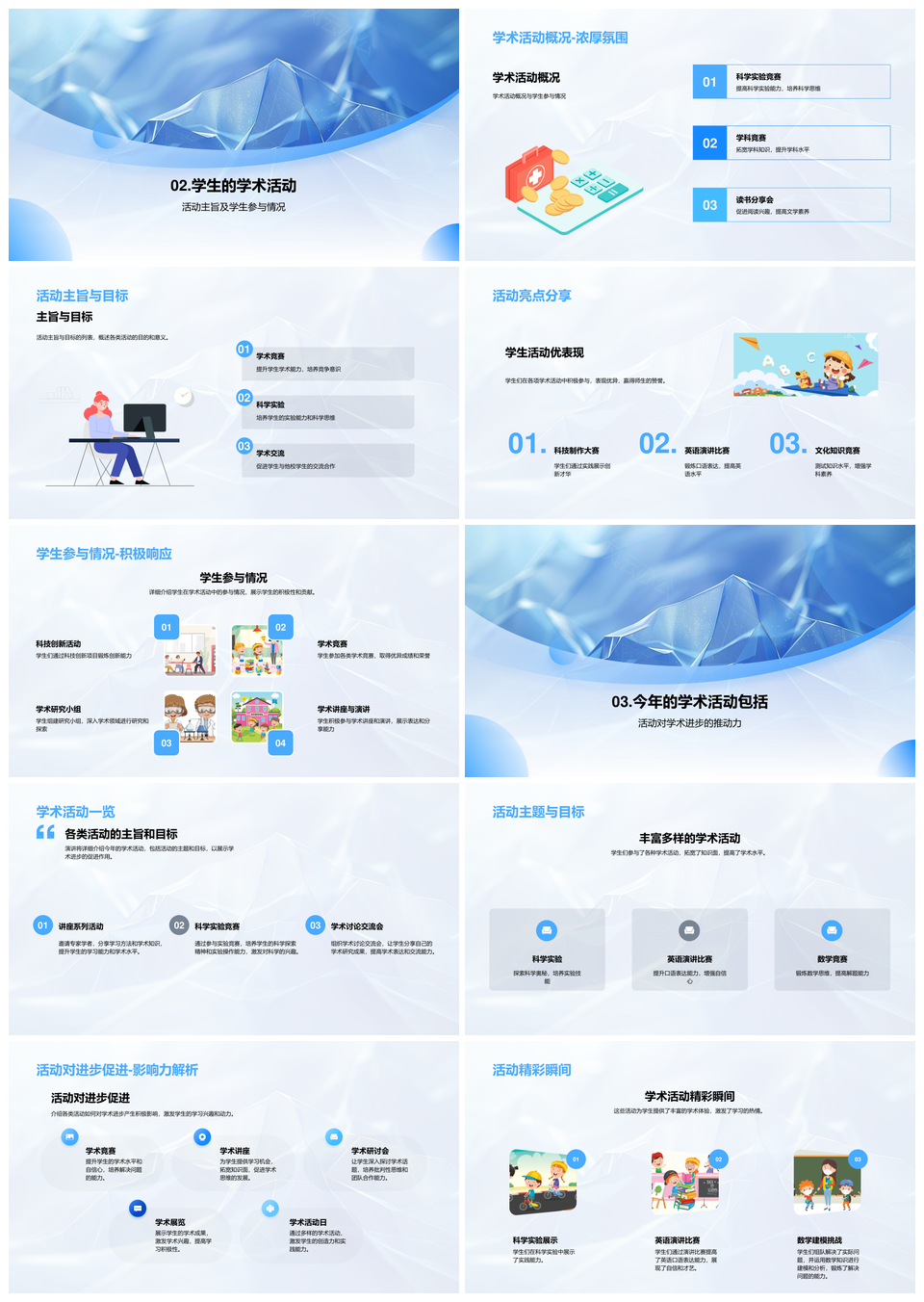 初三学术目标进步活动成果展示汇报PPT模板