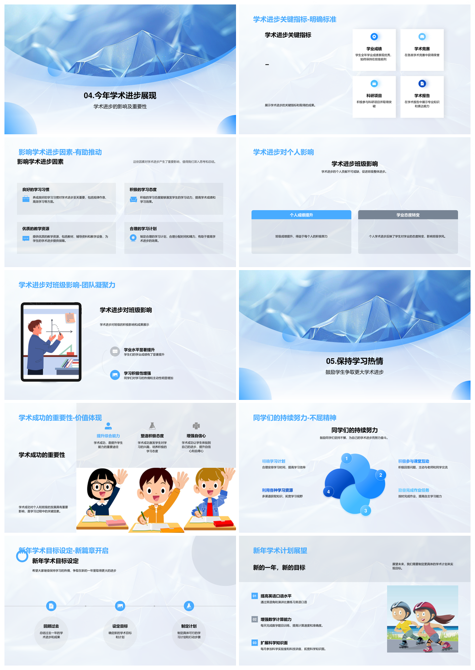 初三学术目标进步活动成果展示汇报PPT模板