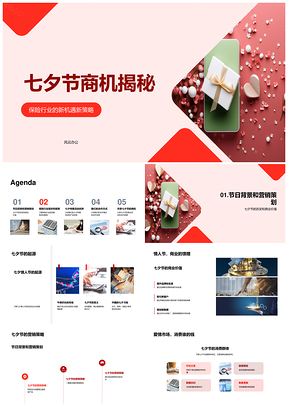 七夕保险新机遇新策略爱情联名合作PPT模板
