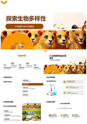 生物多样性分类进化与保护探索PPT模板