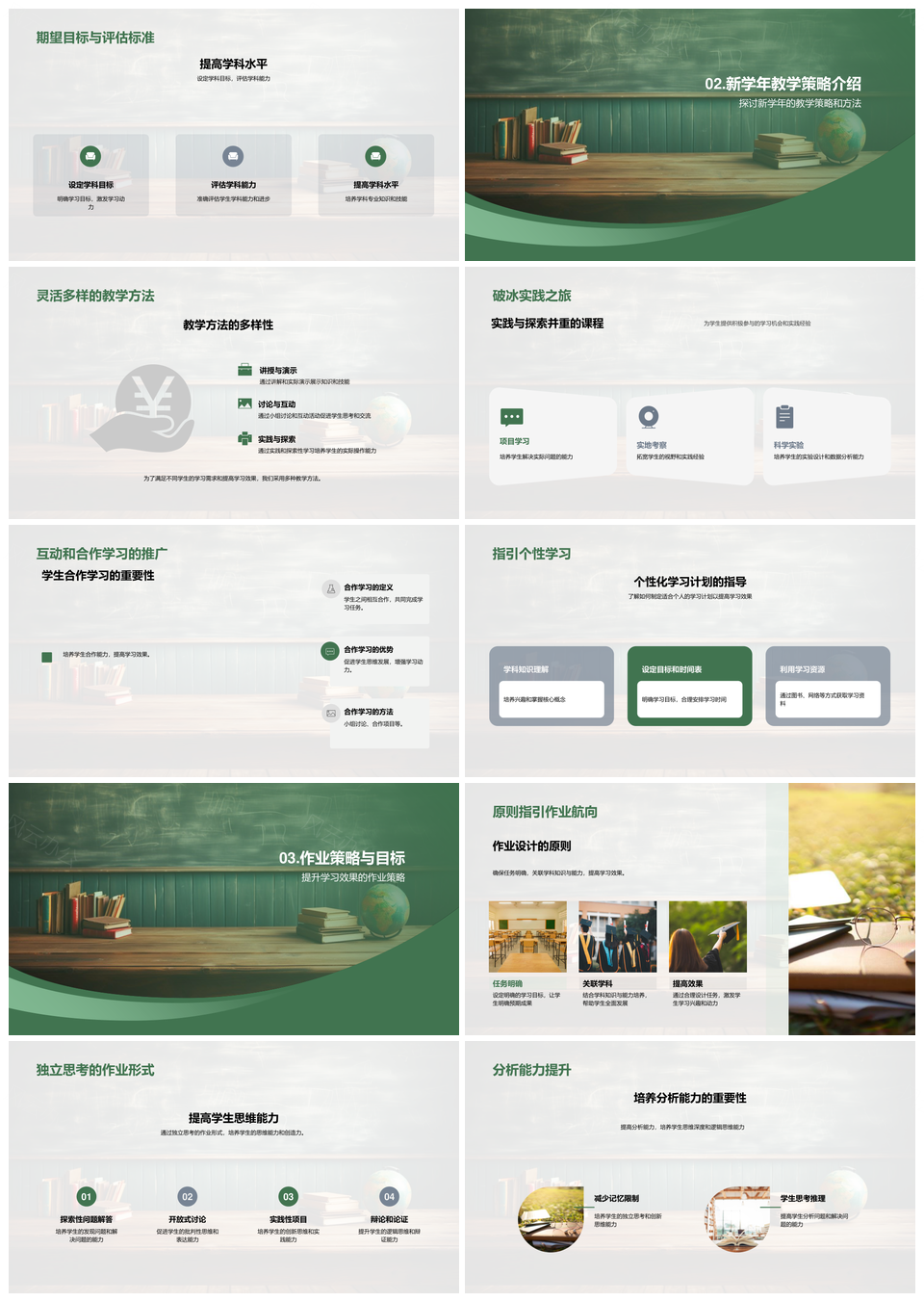 初一教学全览学科构建作业设计分析能力黑板PPT模板