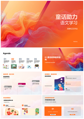 童话角色教学助力语文汉字记忆PPT模板