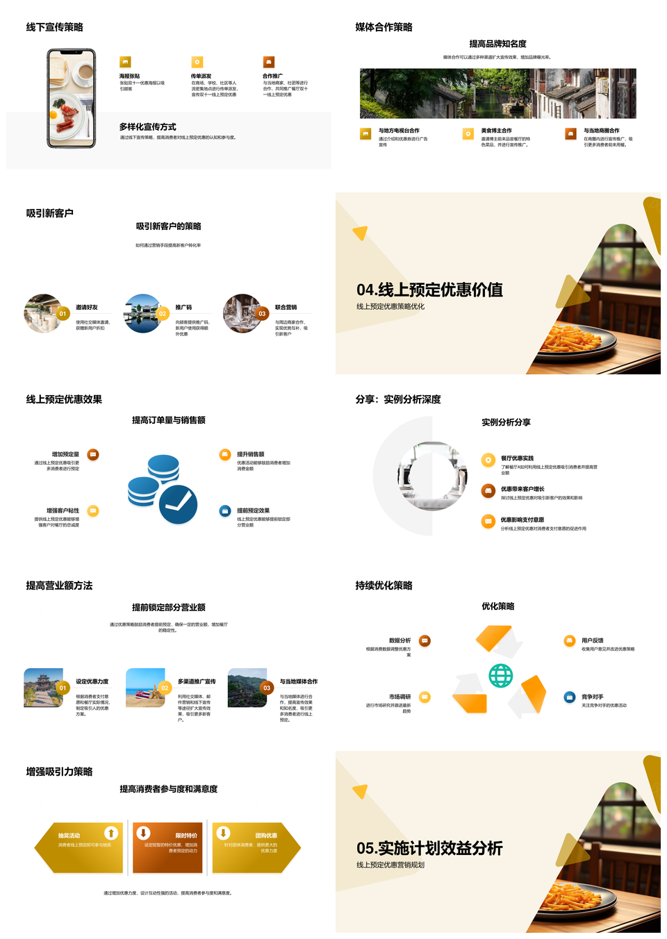 双十一餐厅线上预定优惠策略营销推广PPT模板