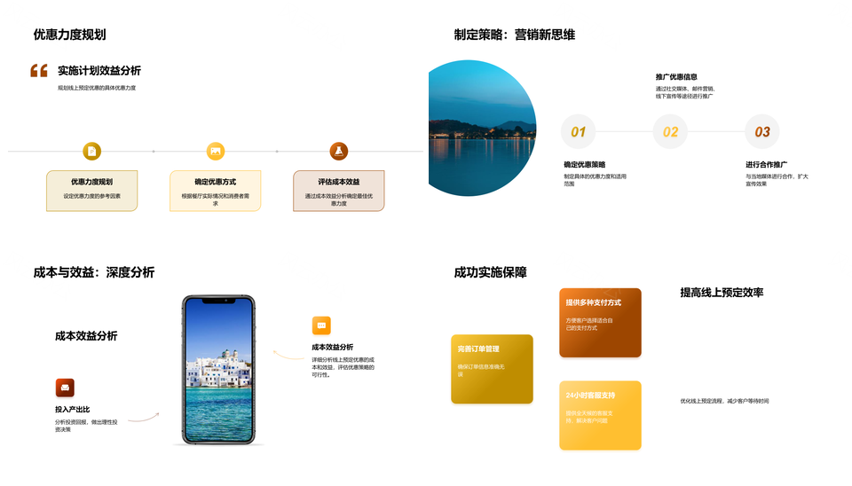 双十一餐厅线上预定优惠策略营销推广PPT模板