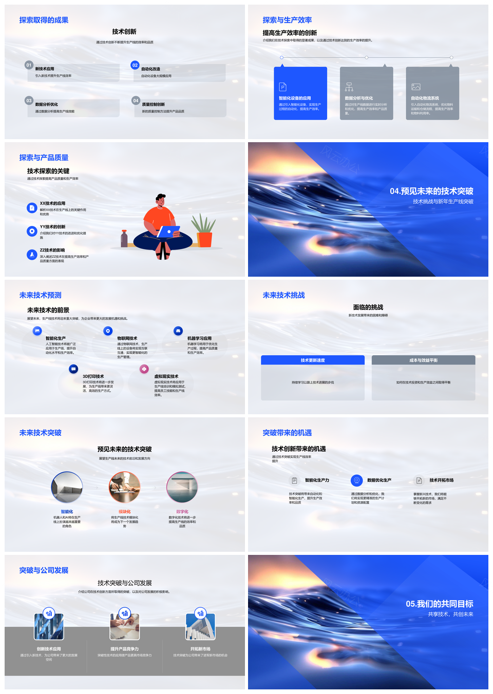 2025生产线高效技术创新优品生产进展PPT模板