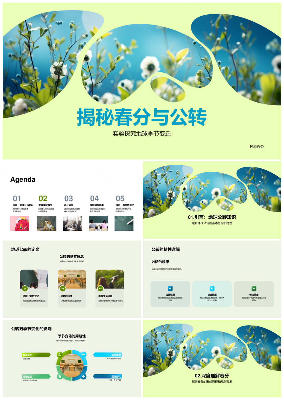 春分地球公转实验揭示季节变化PPT模板